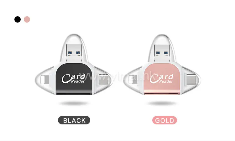 SD TF memory card iDragon all in 1 metal otg card reader oem logo from shenzhen factory - ANKUX.COM