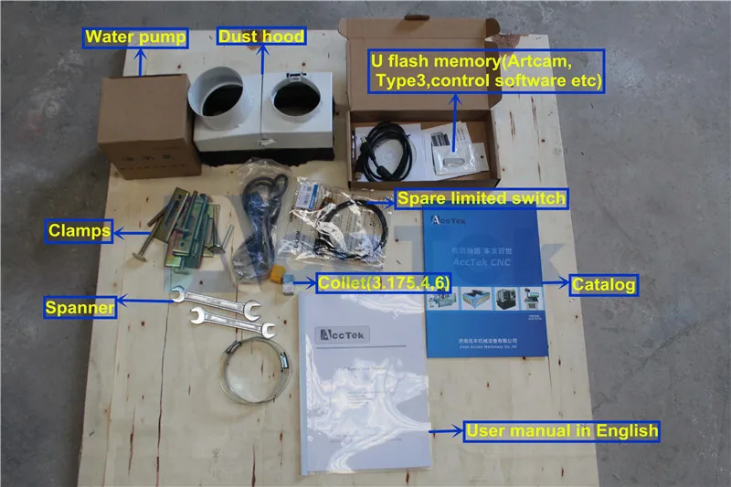 AccTek AKG6090 air cooling desktop rotary engraving machine