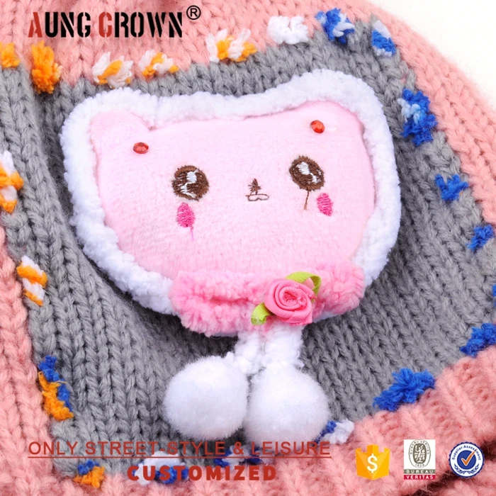 Funny Cute Pom Pom Winter Hats For Kids /kids Winter Cap/ Warm Earflap