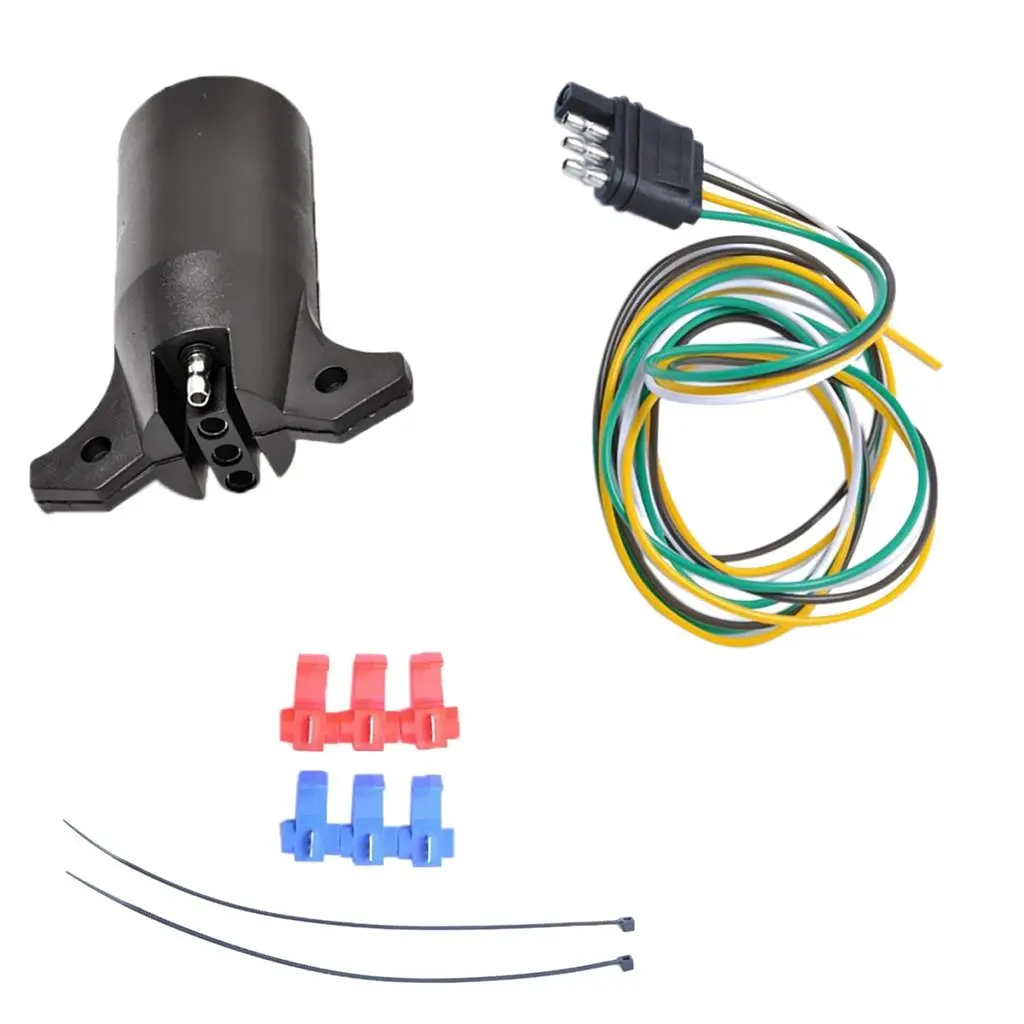Get Quotations · Fenteer 7 Pin Blade Socket to 4 Terminal Trailer Plug Connector Adapter Wiring Cable