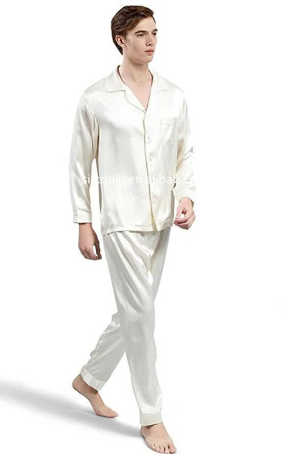 2019 Wholesales 100% Silk Men Pajamas/sleep Wear Long Sleevesluxurious ...