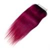 Top 4x4 Lace Closure Virgin Brazilian Body Wave Back Colored Two Tone Hair Weave Closure