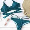 Open sexy girl beach bikini swimwear high cut one piece swimsuit Bule string bikini