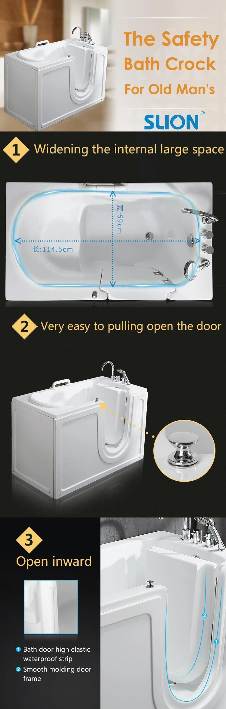 Abs Walk In Baths/bathtub For Disable People Shower Combo,Lowes Walk In