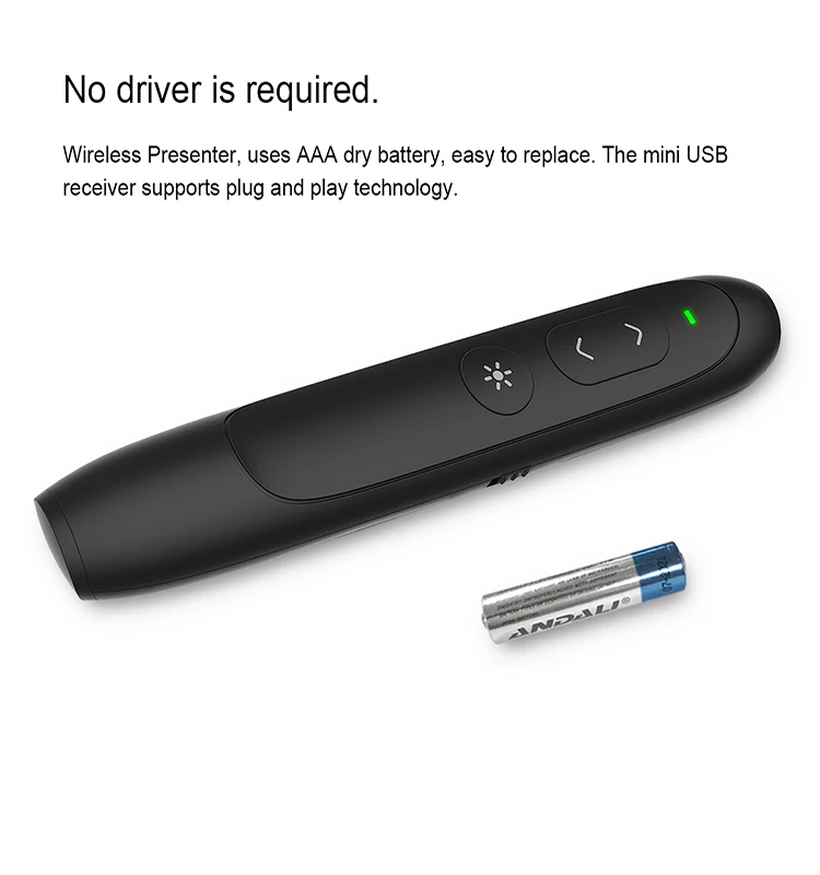 Hot selling RF 2.4GHz wireless usb remote laser presentation pointer pen
