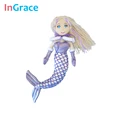 winter style brand plush stuffed bent tail mermaid dolls diy with gloves and cloak girls gift