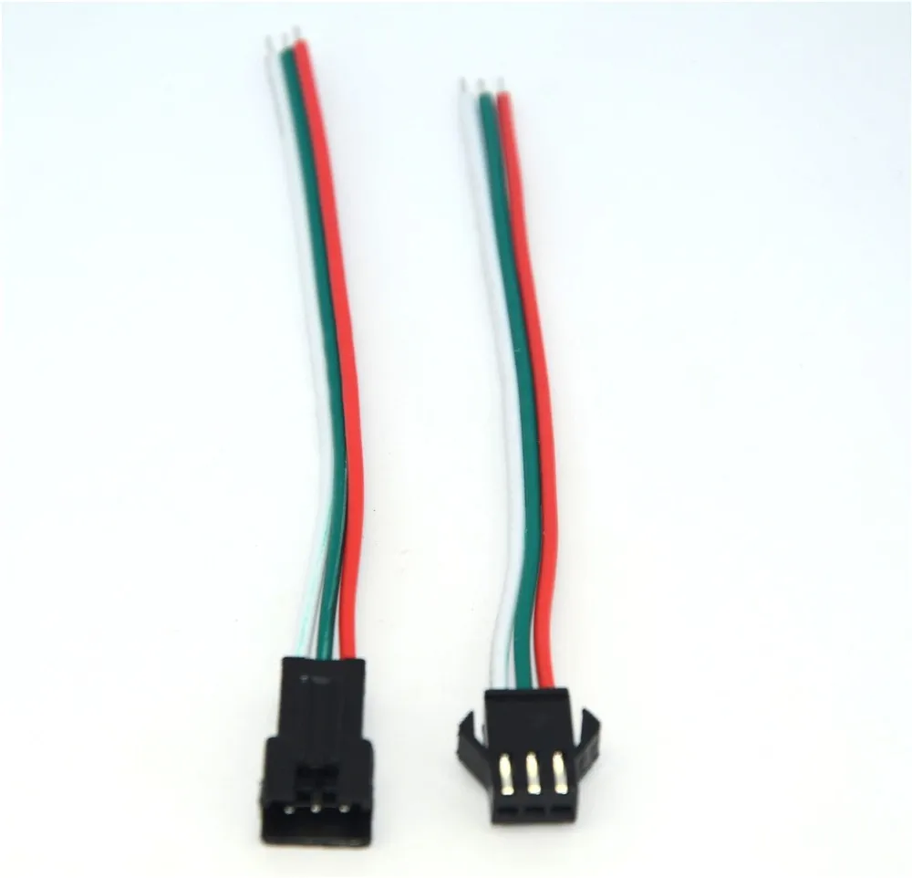 10 Pairs 3 Pin JST Connector Female Male 3PIN plug and socket with wire red/green/white for 10 Pairs 3 Pin JST Connector Female Male 3PIN plug and socket with wire red/green/white for