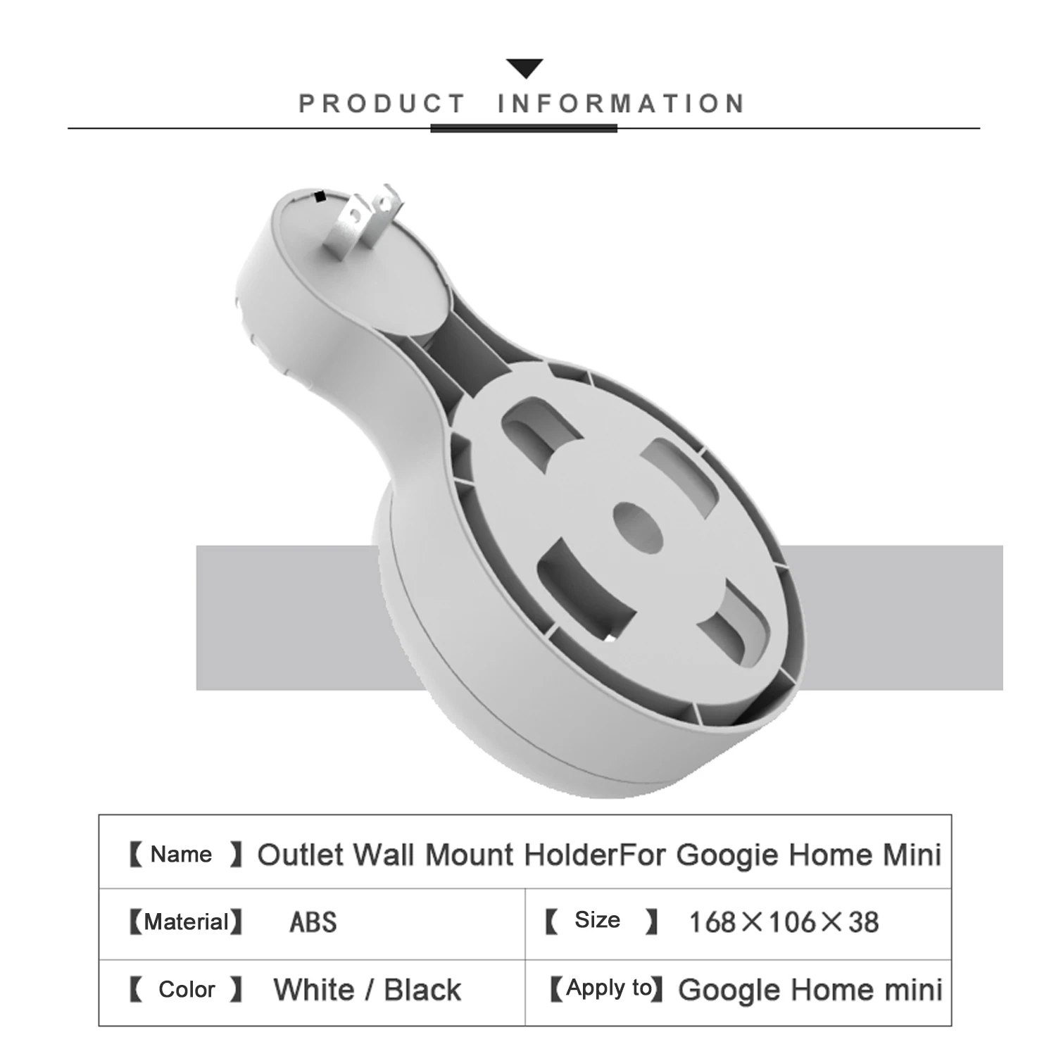 Outlet Wall Mount Holder for Google Home Mini, A Space-Saving Accessories for Google Home Mini Voice Assistant - ANKUX.COM
