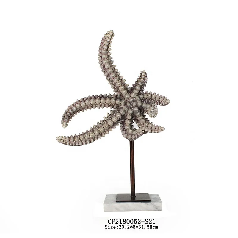 Resin craft starfish marble base for home and wedding decoration supplier