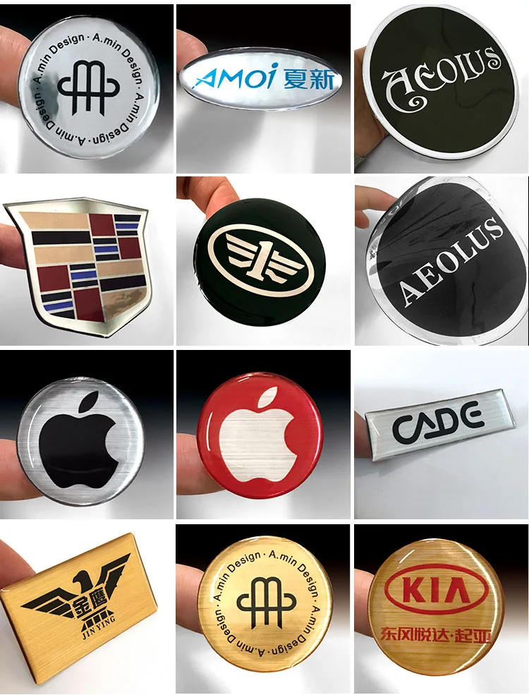 High Quantity Custom Car Brand Epoxy Resin Clear Dome Sticker Printing