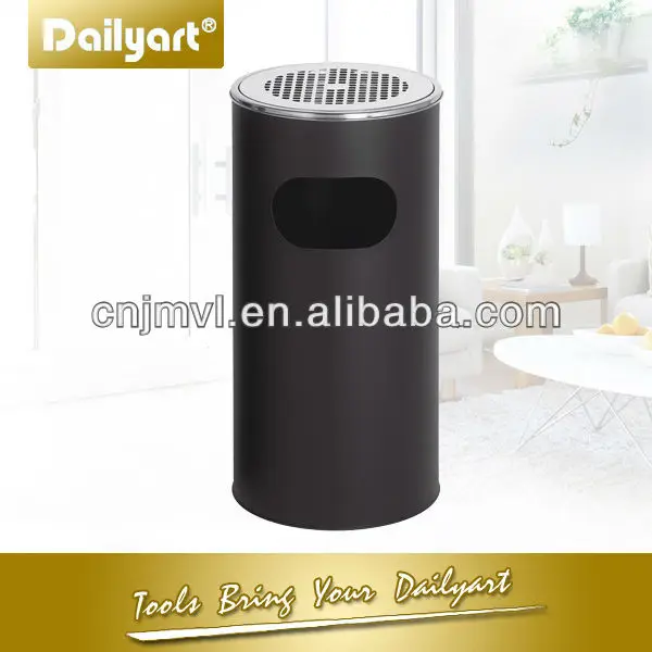 Round Ashtray Trash Bin Outdoor Trash Can With Ashtray Hotel Lobby