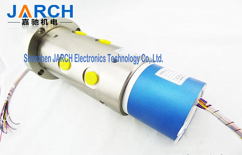50 million Working Life Pneumatic Electric Hybrid slip rings Through Bore Slip Ring 300mm Lead Length
