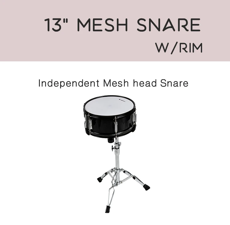 LEMON T950 mesh head wooden digital drum set electronic drum percussion with drum stool /Black