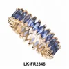 Simple design new moulds copper wedding ring jewelry women blue cubic zirconia diamond engagement ring