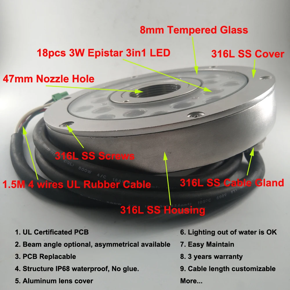 54W Single Color LED Fountain Light