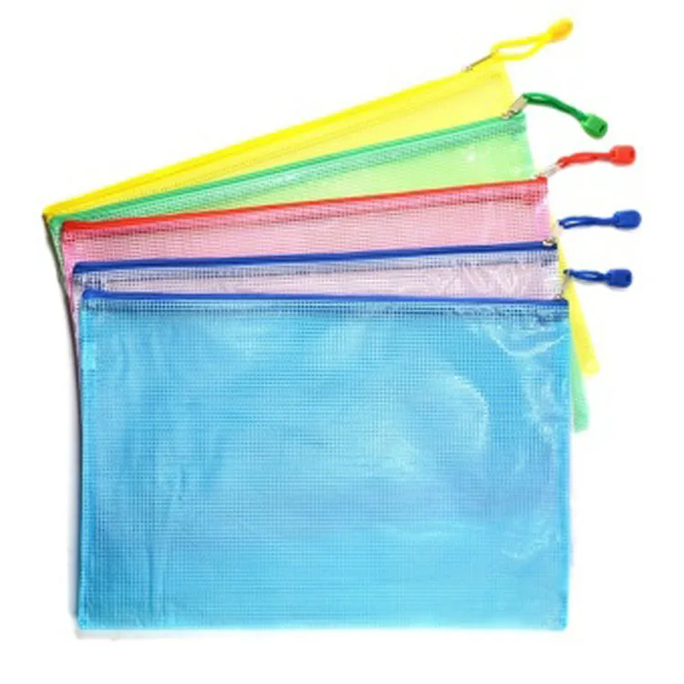 A3,A4,A5,A6,B4,B5,B6 Mesh Plastic Zipper Document Bag For Office And ...