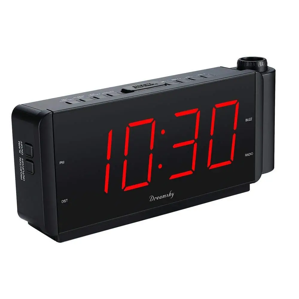 Get Quotations · DreamSky Projection Alarm Clock Radio with USB Charging  Port and FM Radio,