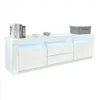 Modern TV Stand Cabinet Wood Entertainment Unit Storage White/Black w/RGB LED AU