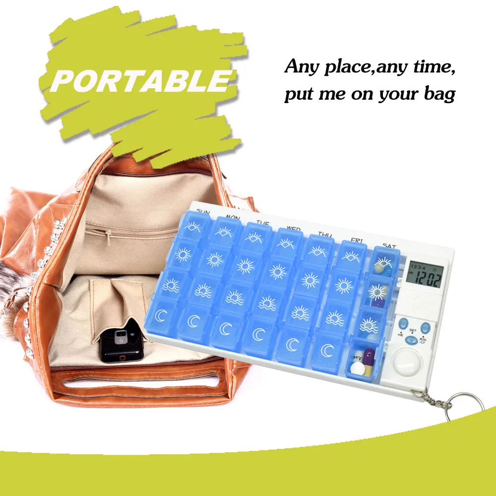 Monthly Portable Tabtime Medelert Pill Box Timer Medication Remind