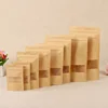 Customized Kraft Paper Ziplock Bags with Window Kraft Paper Stand Up Pouches for nut/food/dried fruit/ snack pack