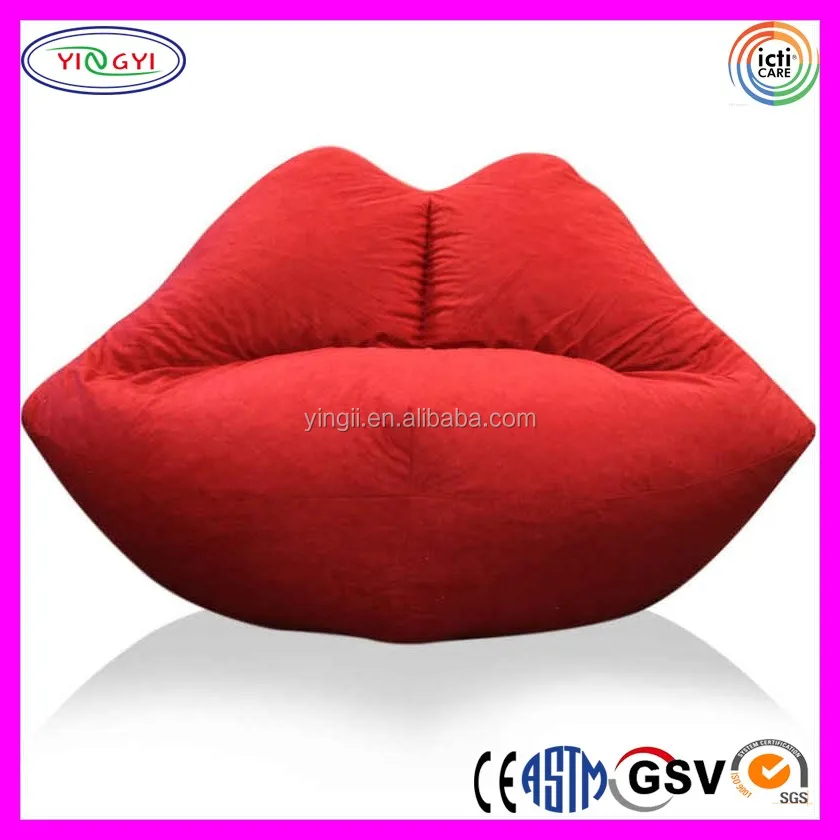 A086 Soft Living Room Chair Lip Shape Stuffed Pe Foam Bean Bag Chair Buy Bean Bag Chair,Lip
