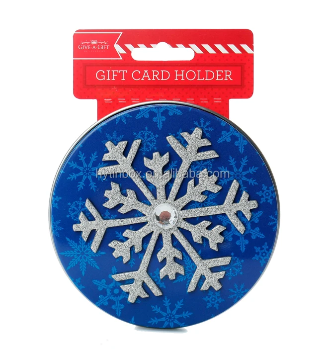 Rectangular Shape Flat Tin Gift Card Holder With Hanging Card Bag Buy