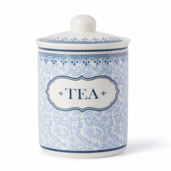 800cc Elegant Fine New Bone China Ceramic Canister Tea Coffee Sugar 800cc Elegant Fine New Bone China Ceramic Canister Tea Coffee Sugar Set Of Blue Dream Made