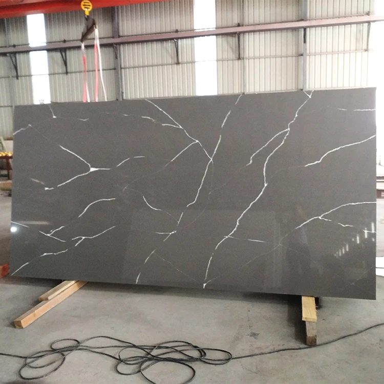 Sh8203 Calacatta White Veins Grey Quartz Stone Slab,White Vein Gray
