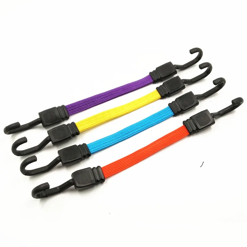 Rubber Colorful Flat Bungee Cord Elastic With Hooks - Buy Flat Bungee ...