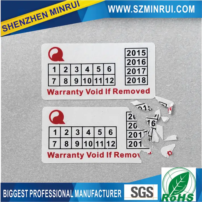 Warranty Sticker Void If Tampered,Factory Price Tamper Evident Warranty