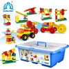 Qunlong Personalized Educational Muti-colorful Gearwheel Building Block Creativity Toys Easy Pluzza With Storage for Toddlers