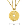 wholesale 316l stainless steel round shape 45lbs gym life necklaces for couples gold black fit life keep fit necklaces
