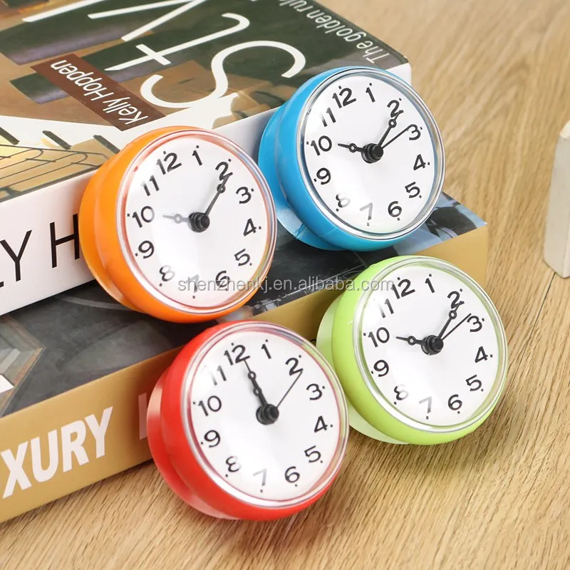 Horloge Murale étanche Tbest - Pour Salle De Bain/cuisine - Ventouse Incluse - Pile AAA Non Fournie - Rouge