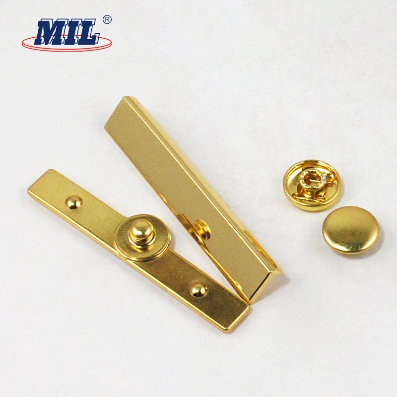 Custom Gold Square Press Button Metal Snap Button Tape For Wallet