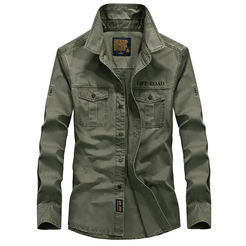 Compra estilo militar camisas de los hombres online al por