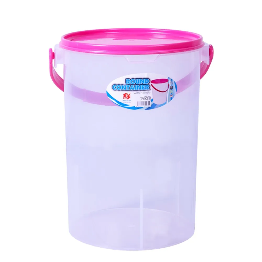 large clear plastic bucket