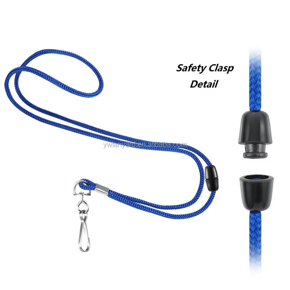 Rope Id Neck Lanyards With Swivel J Hook For Id Cards/badges (assorted