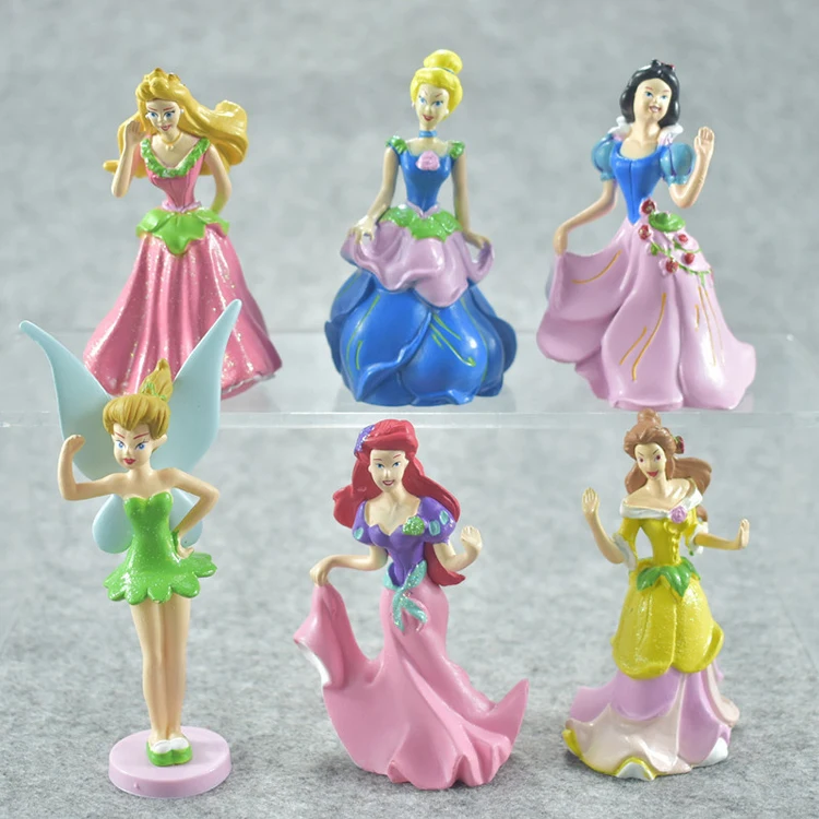 各种6 件公主模型树脂微小稀有动作图