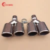 Car Exhaust Silencer Silver Tone Stainless Steel Double Outlet Car Exhaust Muffler Pipe Tail Tip