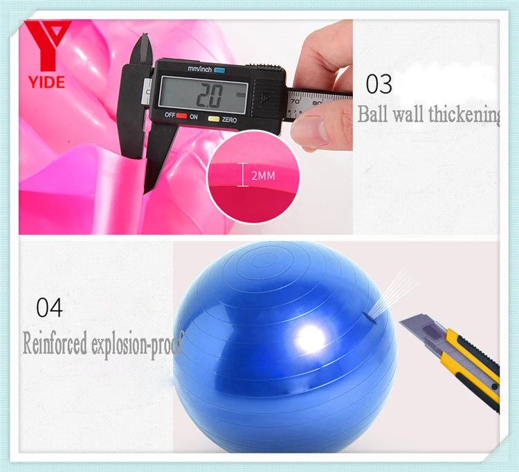 Anti Burst Fitness Exercise Gym Ball Yoga Ball With Free Foot Pump 55cm