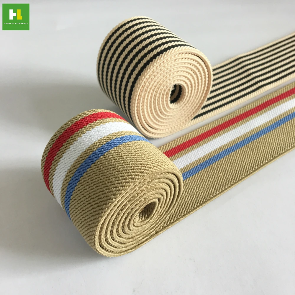 Excellent Quality Top Sell Elastic Striped Cotton/nylon bing Band