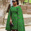2017 Autumn Wax African Print 100% Cotton Plus Size Cape Designs Party Dress