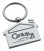 Cheap souvenir alloy house shape custom metal keychain with logo printed