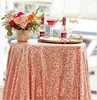 Blush/Rose Gold Glitz Sequin on Taffeta Tablecloth 120" round seamless for Wedding and Event