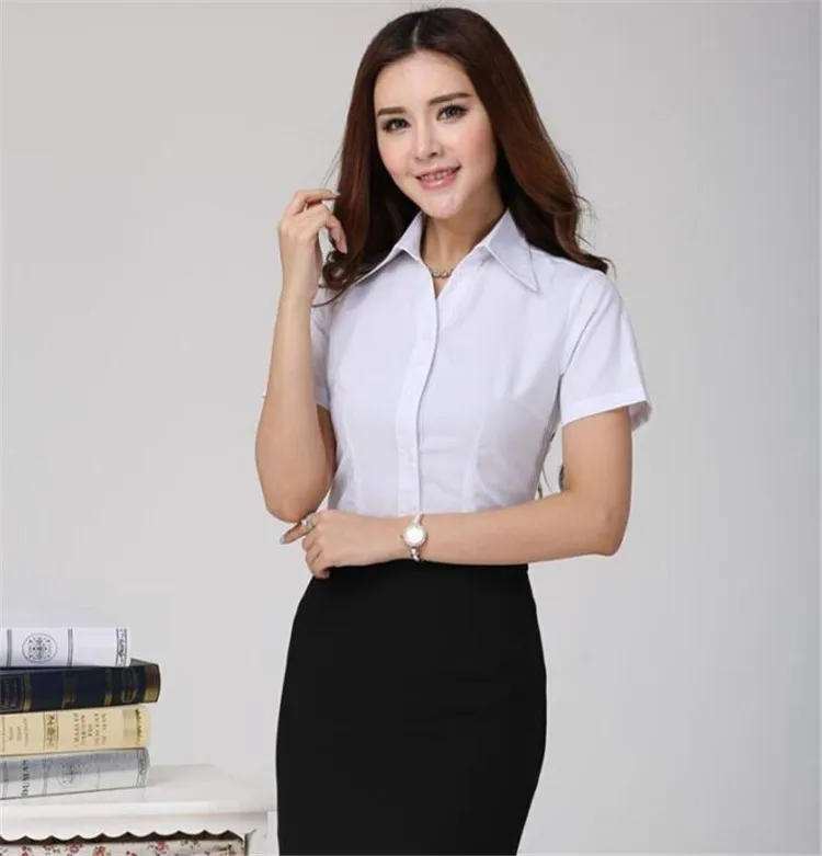 womens formal white blouse