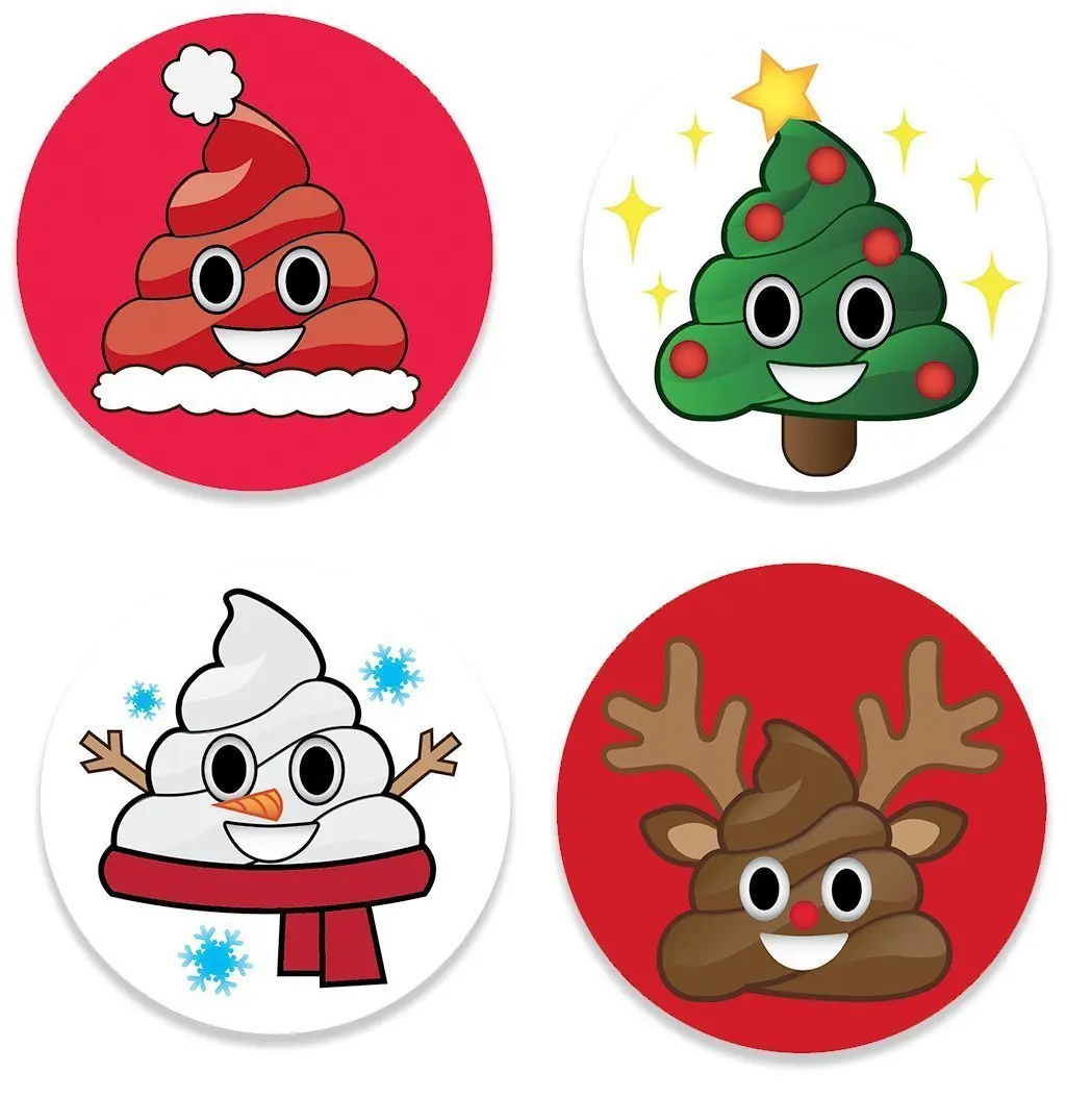 holiday emoji christmas poop button pins set of 4 different funny jolly emojis faces - Christmas Poop holiday emoji christmas poop button pins set of 4 different funny jolly emojis faces - Christmas Poop
