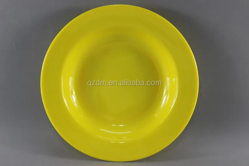 10inch Melamine Deep Dinner Plate, Suop Plate Yellow colour