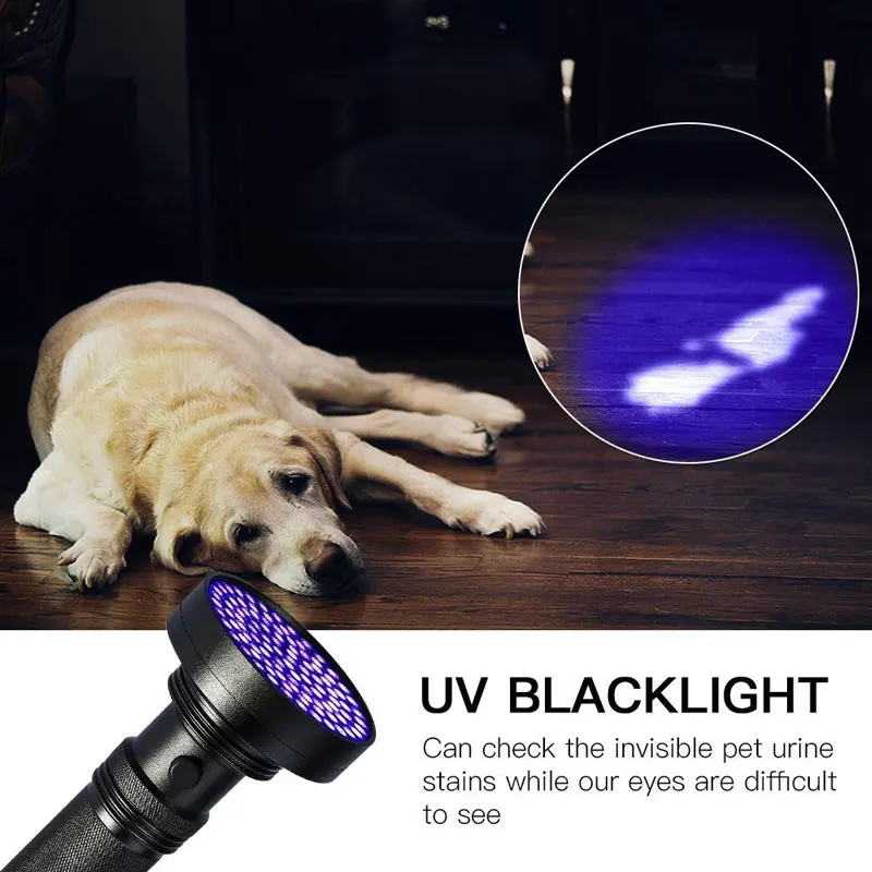 Aluminum Handheld Urine Scorpion UV Flashlight Black Light Torch UV Torch 100 LED UV Flashlight