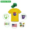 OEM Custom Logo Short Sleeve 100% Polyester 120gsm Political Campaign Election Items, Cheap Election Tshirt