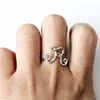 Fashion Custom Women Rose Gold Letter Opening Ring